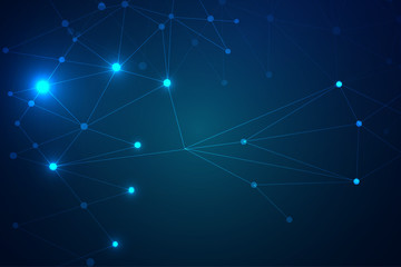 Fototapeta premium Abstract connecting dots and lines, Polygonal background, technology design, vector illustrator