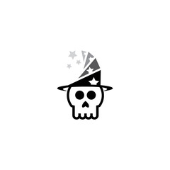 skull wizard icon ilustration
