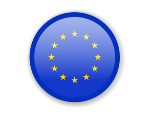 European Union flag. Round bright Icon on a white background