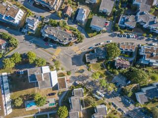 Aerial view of residential area in city of Zurich in Switzerland