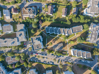 Aerial view of residential area in city of Zurich in Switzerland