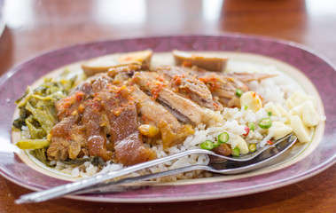 Pork stewed in the sweet gravy, Chinese-Thai cuisine