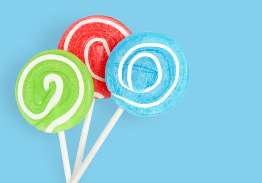 colorful lolli pop with clipping path