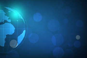 Global network connection with business concept and world map line, vector illustrator