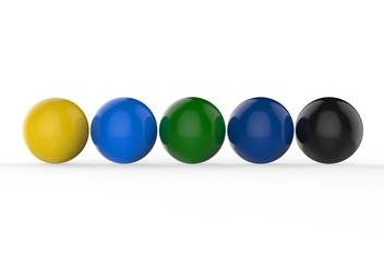 Colourful glossy candy balls on white background, 3d illustration