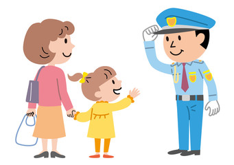 男性警備員　買い物客