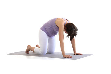 Schwanger Frau macht Yoga