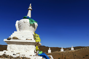   buddhist monastery in the gobi desert , Mongolia 