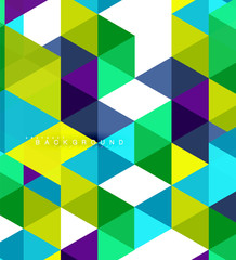 Multicolored triangles abstract background, mosaic tiles concept