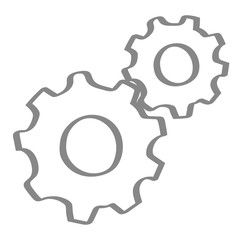 Handgezeichnete Zahnräder in grau