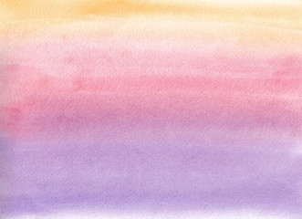 Watercolor gradient. Orange, pink and purple colors