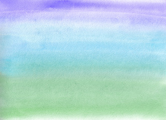Watercolor painting. Blue and green gradient