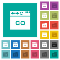 Browser link square flat multi colored icons