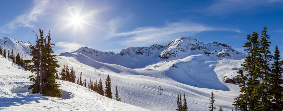 The Peak Of Whistler Mountain On A Sunny Day.