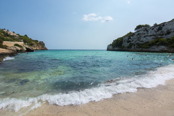 Fototapeta na wymiar Cala Romantica beach (playa), Mallorca, Balearic islands, Spain