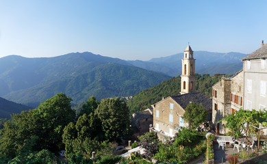 Fototapeta na wymiar Silvareccio village in Corsica mountain 
