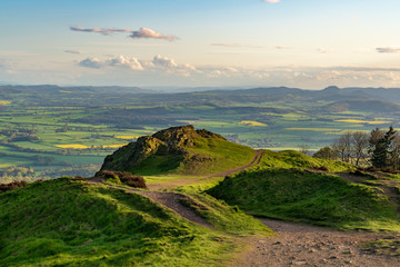 View from the Wrekin, near Telford, Shropshire, England, UK - looking south over Little Hill...
