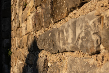 Steinmauer in Motovun, Istrien, Kroatien