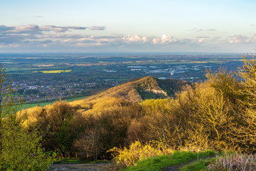 View from the Wrekin, near Telford, Shropshire, England, UK - looking north towards Wellington