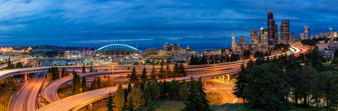 seattle cityscape road