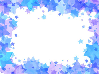 水彩風の星のフレーム
