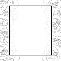 Rose Border Banner Card Outline