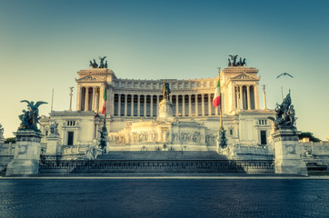 Fototapeta premium The Roman Senate in morning light. Scenic travel background.