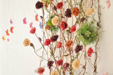 Naklejka premium Flower texture on the wall bacground