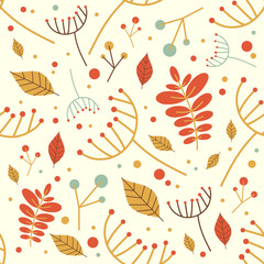 Autumn pattern with small autumn leaves