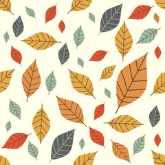 Fototapeta na wymiar Colorful autumn pattern with small leaves