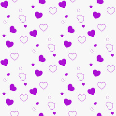 Dark Purple, Pink vector seamless layout with sweet hearts. Glitter abstract illustration with colorful hearts in romantic style. Pattern for marriage gifts, congratulations.