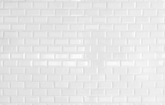 Fototapeta White brick wall texture background with space for text. White bricks wallpaper. Home interior decoration. Architecture concept