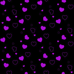 Dark Purple, Pink vector seamless layout with sweet hearts. Glitter abstract illustration with colorful hearts in romantic style. Pattern for marriage gifts, congratulations.