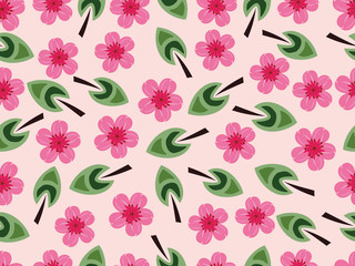 Exotic Flower Floral Leaf Seamless Pattern Nature Illustration