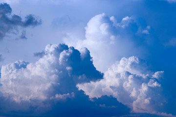 Naklejka na ściany i meble Big white cloud on blue sky. Heaven view
