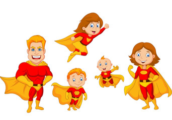 Cartoon superhero collection set