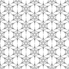 Snowflake seamless pattern. Fashion graphic background design. Modern stylish abstract texture. Monochrome template for prints, textiles, wrapping, wallpaper, website. Vector illustration.