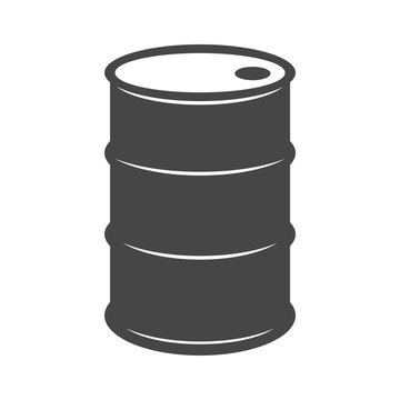 Oil drum container, barrel flat icon
