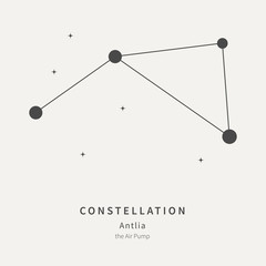 The Constellation Of Antlia. The Air Pump - linear icon. Vector illustration of the concept of astronomy.