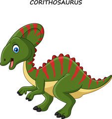 Cartoon happy corythosaurus