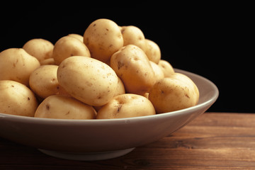 fresh potatoes in basket