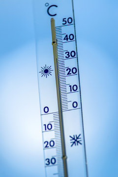 Thermometer shows high temperature