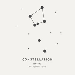 The Constellation Of Norma. The Carpenter's Square - linear icon. Vector illustration of the concept of astronomy.