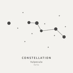 The Constellation Of Vulpecula. The Fox - linear icon. Vector illustration of the concept of astronomy.