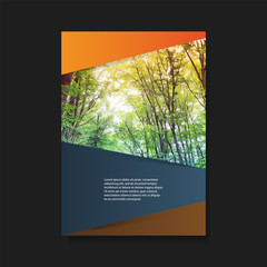      Modern Style Flyer or Cover Design for Your Business with Forest Image - Applicable for Reports, Presentations, Placards, Posters, Travel Guides 