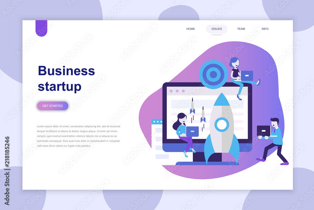 Poster modern flat design concept of business startup for website and mobile website. landing page template