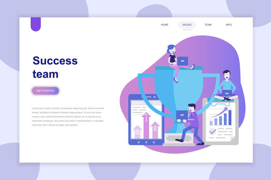Modern flat design concept of Success Team for website and mobile website. Landing page template. Can use for web banner, infographics, hero images. Vector illustration.