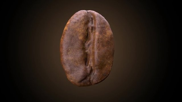 rotating close up coffee bean roasted by flames.