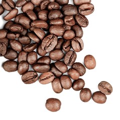 Brown coffee beans isolated on white background