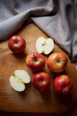 Bright juicy red apples